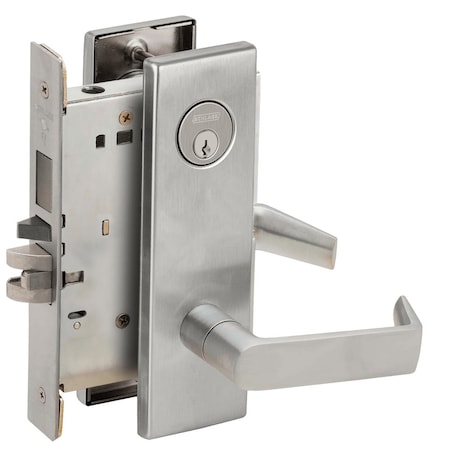 Schlage Storeroom Mortise Lock with Deadbolt, 06N Design, Satin Chrome L9480P 06N 626